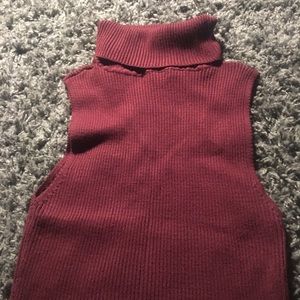 Kendal and Kylie Maroon sleeveless turtle neck